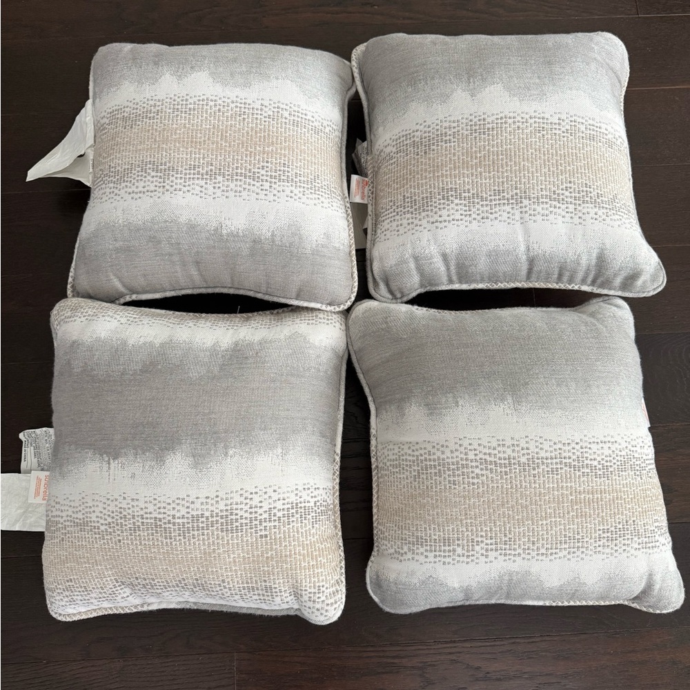 Sunbrella 15x15 Indoor/Outdoor Pillows Set Of 4 Gray/beige